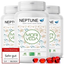MoriVeda Nettuno Olio di Krill Capsule I con Olio di Krill 100% Antartico I 3x90 Capsule