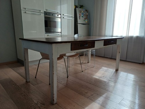 Tavolo shabby chic - prima, metà