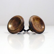 Coppia di pomelli pomoli maniglie ottone deco' ferramenta vintage antica a378