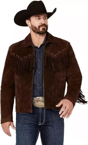 Giacca uomo western pelle