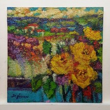 Quadro Dipinto Paesaggio Fiori