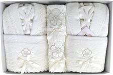 Completo Bagno Asciugamani Accappatoi Uomo Donna Set 8 Pz Creazioni Ferlen 1198