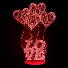 Lampada led rgb LOVE cuori