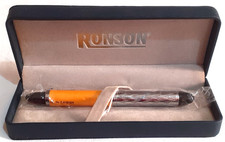 RONSON PENNA A SFERA CON FUSTO GIALLO IN ACCIAIO REFIL BLU CON SCATOLA ORIGINALE