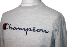Felpa girocollo uomo Champion - S - Grigio Oxford - Ricamata classica