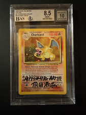 Carta Pokemon Charizard 4/102 Set Base ITA Mitsuhiro Arita Double Signed Bgs 10