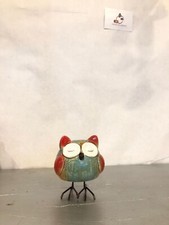 Gufo gufetto decorativo casa home vintage verde rosso artigianato idea regalo