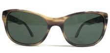 Persol Sunglasses 3020-S 980/31 Brown Horn Cat Eye Frames Green Lenses Occhiali
