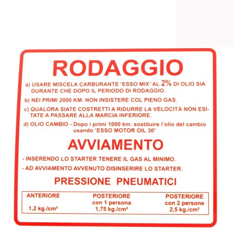 Etichetta rodaggio rossa rally - etichetta,