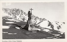 E-354 Chile Cordillera Cristo Redentor Real Photo RPPC Postcard