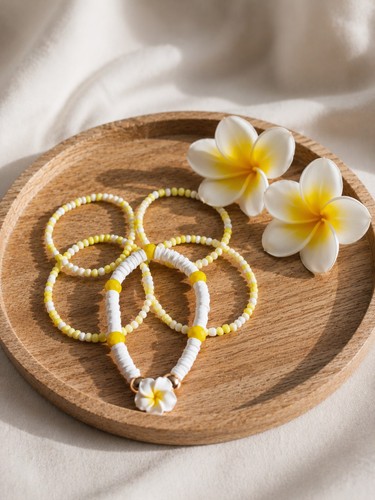 Sunlit frangipani bracelet - sunlit,