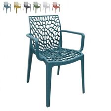 Sedie Esterno Design Moderno con Braccioli in Polipropilene Colorate Impilabili