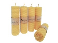 BeeIT - Confezione di 5 candele in pura cera d'api candele a nido d'ape ar