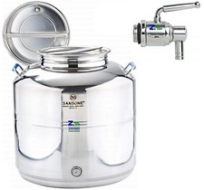 SANSONE FUSTO BIDONE OLIO SALDATO EUROPA 50 Lt. CON RUBINETTO INOX SALVAGOCCE