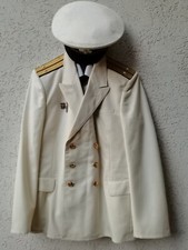UNIFORME DIVISA GIACCA  GALA BIANCA  MARINA MILITARE RUSSA ANNI '70