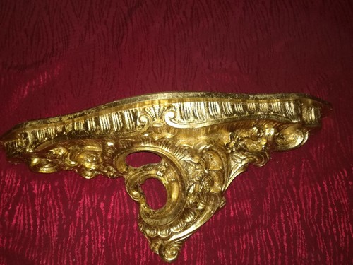 Mensola legno foglia oro - ,
