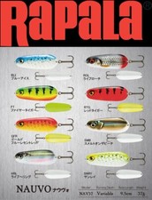 RAPALA NAUVO ONDULANTE METALLO OCCHI 3D 19gr 6,6cm  37gr 9,5cm Luccio Siluro 