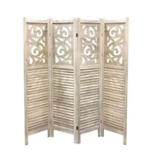 SEPARE CON 4 PANNELLI DA 40 CM IN LEGNO 160X170 CM COLORE NATURALE