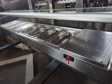 Vetrina frigo acciaio condimenti pizzeria cm 200x40x45h con vaschette inox pizza