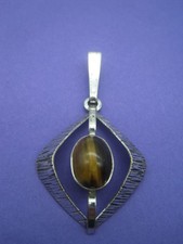 Ciondolo in argento 835 con occhio di tigre - TEKA