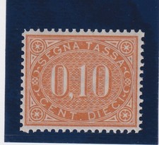 REGNO D'ITALIA 1869 SEGNATASSE 10 CENTESIMI N.2 MNH CERT. SOTTORIVA