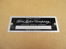 FORD SERIAL NUMBER PLATE MODEL