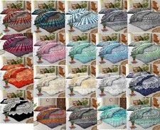 Mandala Indiano Trapunta Copripiumino Lenzuola Doppie Cotone Doona Copertura