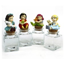 33194 Bomboniere Barattolo Quadrato Vetro Principesse Nascita Battesimo Confetti