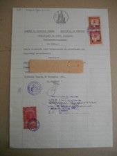 BEL DOCUMENTO MUNICIPALE DEL 1948 COMUNE DI VITTORIO VENETO CON MARCHE COMUNALI