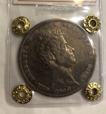 5 LIRE 1832 G CARLO ALBERTO