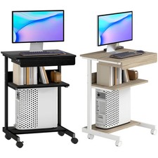 HOMCOM Scrivania PC con Cassetto Scorrevole e 2 Ripiani Aperti