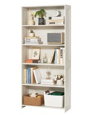 Uimoso Libreria a 5 Ripiani in Legno,Design Aperto,Altezza 173,5cm,Colore Bianco