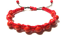 Shambala tibetano bracciale macramè braccialetto in pasta di corallo rosso mm08