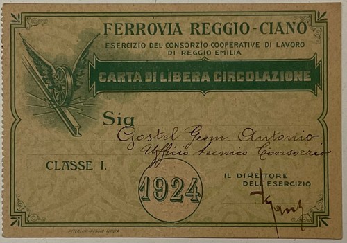 Ferrovia reggio ciano tessera - reggio-ciano,