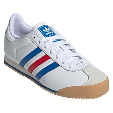 Adidas Originali UOMO Kick 74 le Scarpe da Tennis Bianco Blu Rosse Retrò BNWT