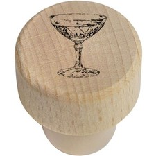 Tappo bottiglia/sughero in legno 19 mm 'Antico cristallo cocktail glass' (BS00030899)