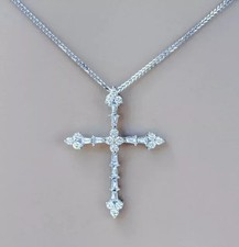 Ciondolo croce moissanite - , vera