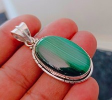Malachite Gemstone Pendant 925