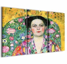 Quadro Moderno 100 x 60 cm Stampa su Tela Canvas 3 pz Gustav Klimt X