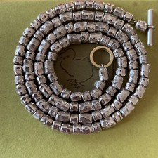 Dodo Pomellato Rara Collana 40cm Argento Oro Giallo 18kt Granelli PREISTORICI