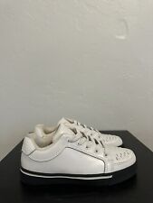 TUK White Trainer Creeper Sneaker Donna Taglia 6 Uomo Taglia 4 Bianco Nero Tessuto