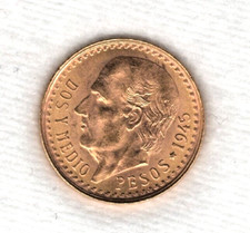 MESSICO  2,5 pesos  ORO  1945  dos y medio pesos - SPLENDIDA - ribassata