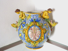 Vaso decorativo in ceramica Toscana Sesto Fiorentino decoro giglio di Firenze