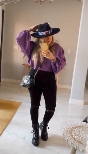 Felpa donna zara viola manica - felpa,