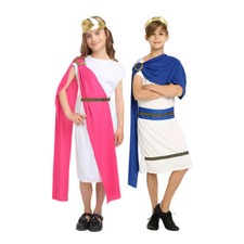 Kinder Antike Griechische Toga Rom Caesar Römische Robe Gott Karneval Kostüm Neu