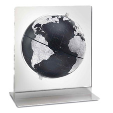 MAPPAMONDO GLOBO ARIA INOX NERO CONTEMPORANEO DA TAVOLO DIAM 22 CM - ZOFFOLI