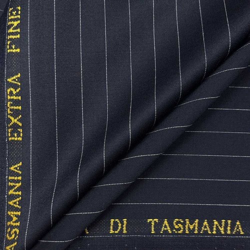 Tessuto tasmania blu gessato - tessuto,