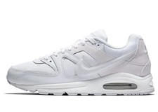 Scarpe Nike Air Max Command in pelle da uomo taglia 13 triple bianche argento 749760-102