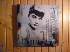 Audrey Hepburn QUADRO STAMPA TELAIO LEGNO MODERN DESIGN TELA DIPINTO 50X50 CM