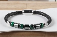 Bracciale Acciaio in Pelle con